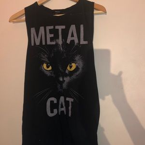 Forever 21 “Metal Cat” Graphic Muscle Tee